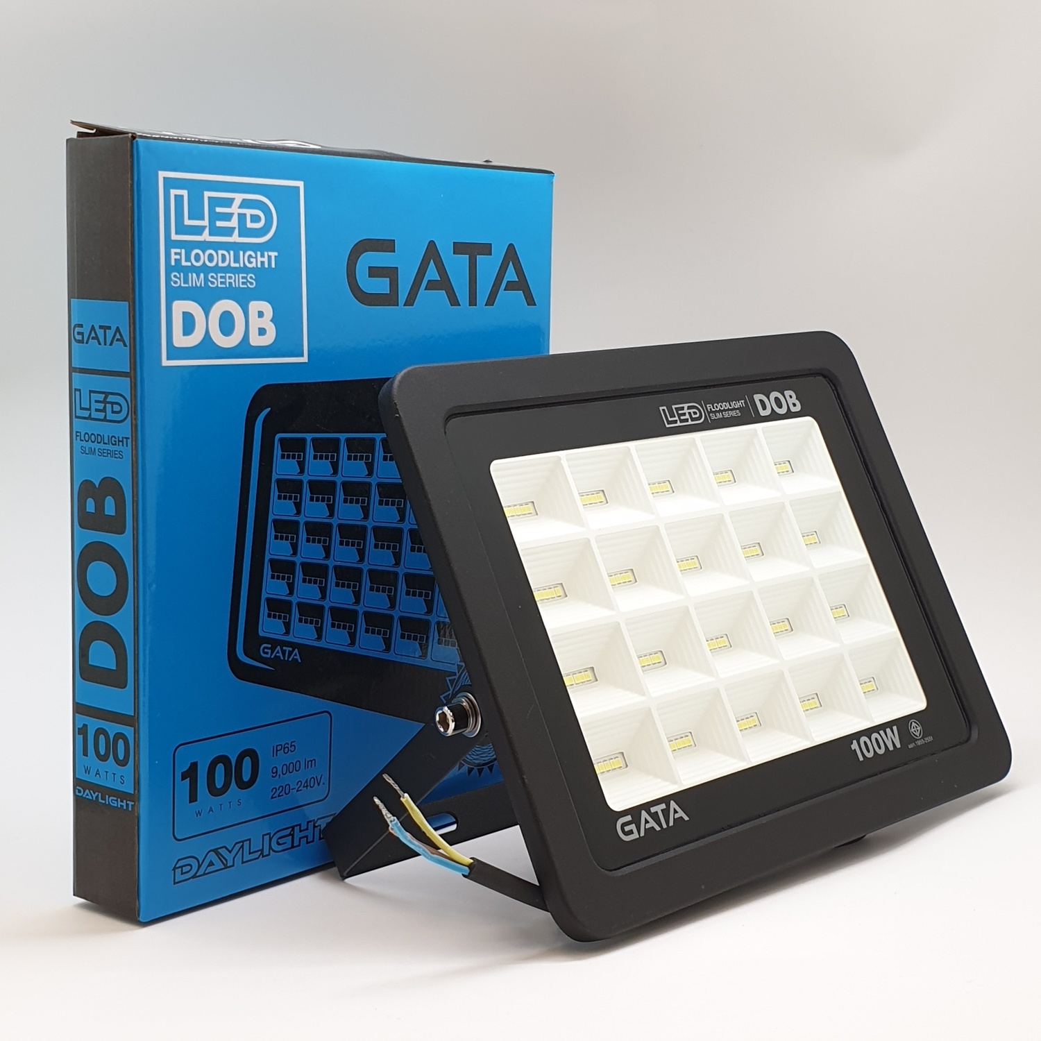 GATA โคมฟลัดไลท์ แอลอีดี 100วัตต์ เดย์ Day Slim สีดำ