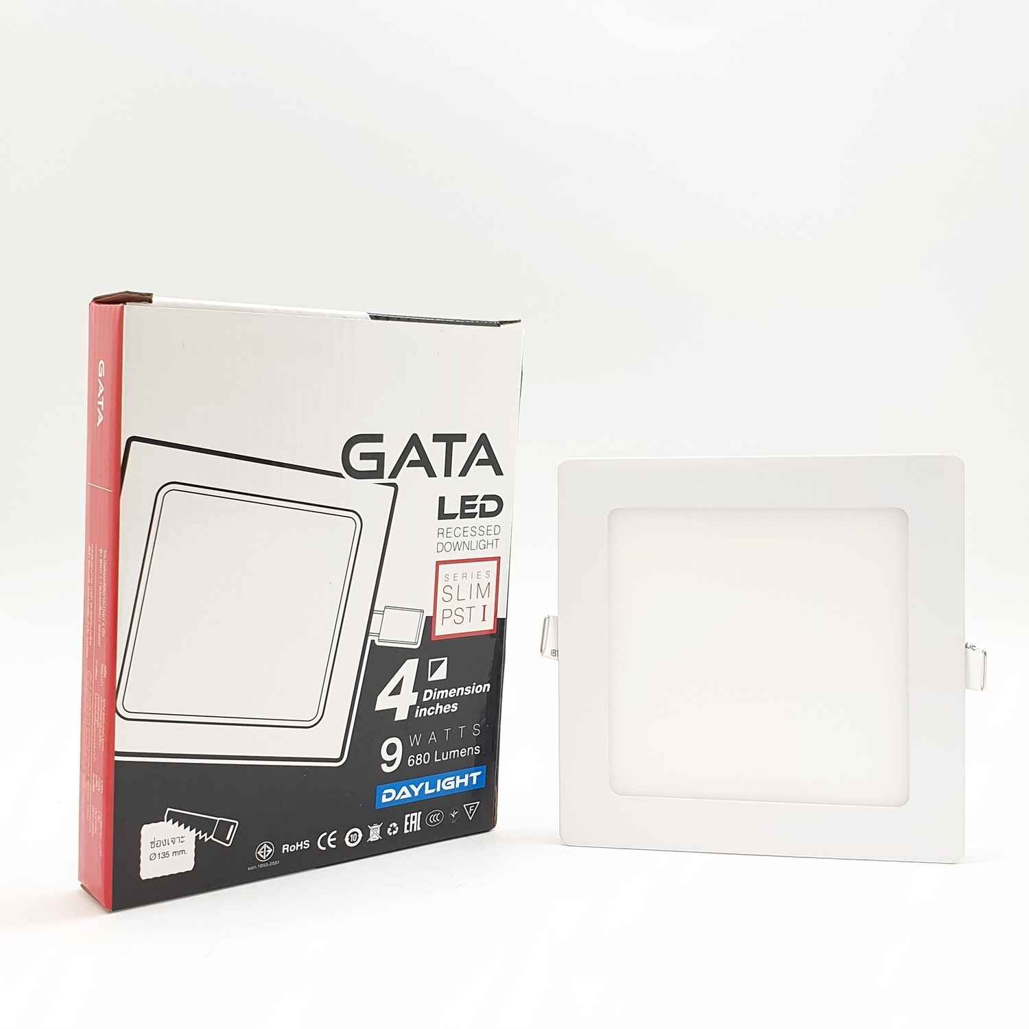 GATA โคมดาวไลท์ LED 4 นิ้ว 9W Day (Slim1)สี่เหลี่ยม