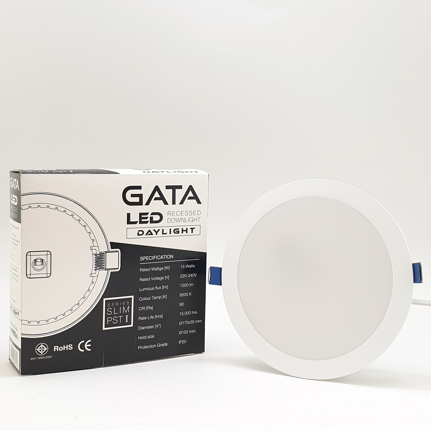 GATA โคมดาวไลท์ LED 6 นิ้ว 15W Day (Slim1)