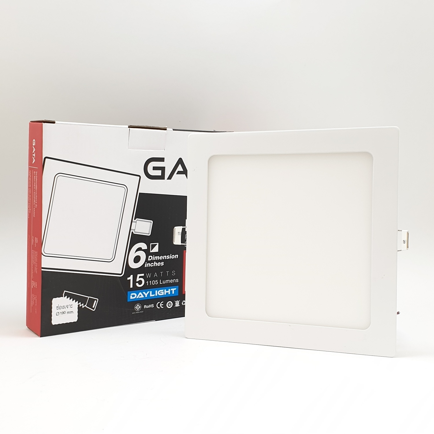 GATA โคมดาวไลท์ LED 6 นิ้ว 15W Day สี่เหลี่ยม (Slim)