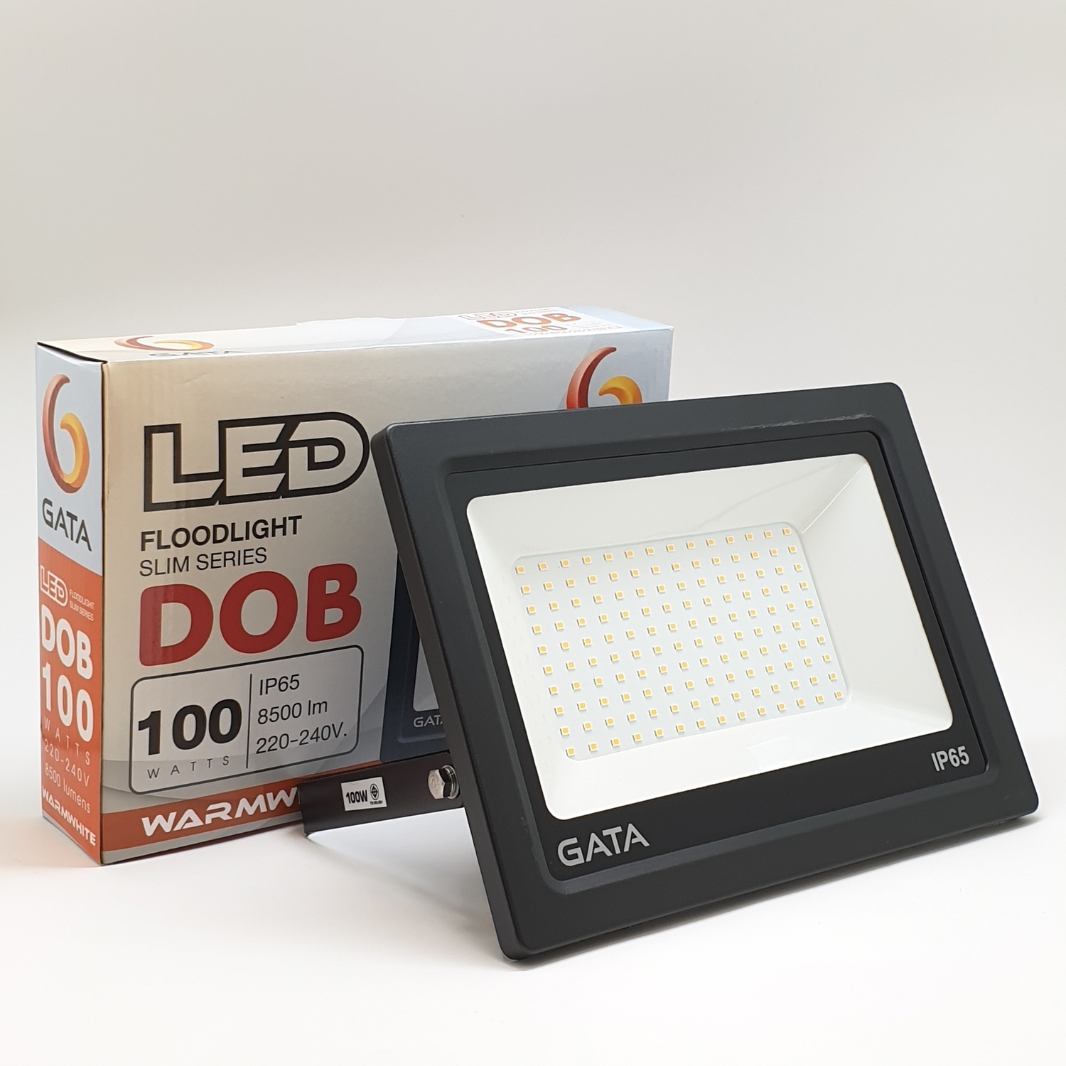 GATA โคมฟลัดไลท์ แอลอีดี ทรงSlim 100w Warm สีดำ