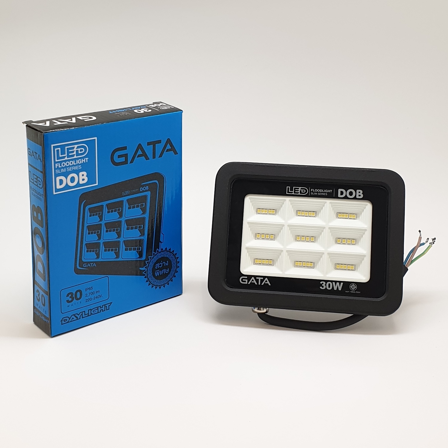 GATA โคมฟลัดไลท์ แอลอีดี 30 วัตต์ เดย์ไลท์ ทรง สลิม สีดำ
