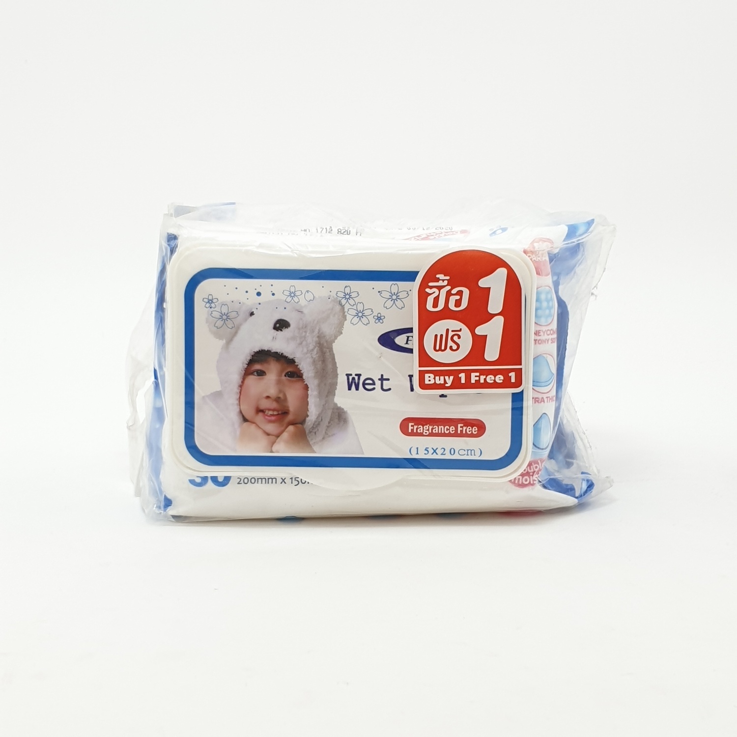 - ผ้าเปียก 30 แผ่นไม่มีกลิ่น (1แถม1) เฟรชพลัส TS-S-001