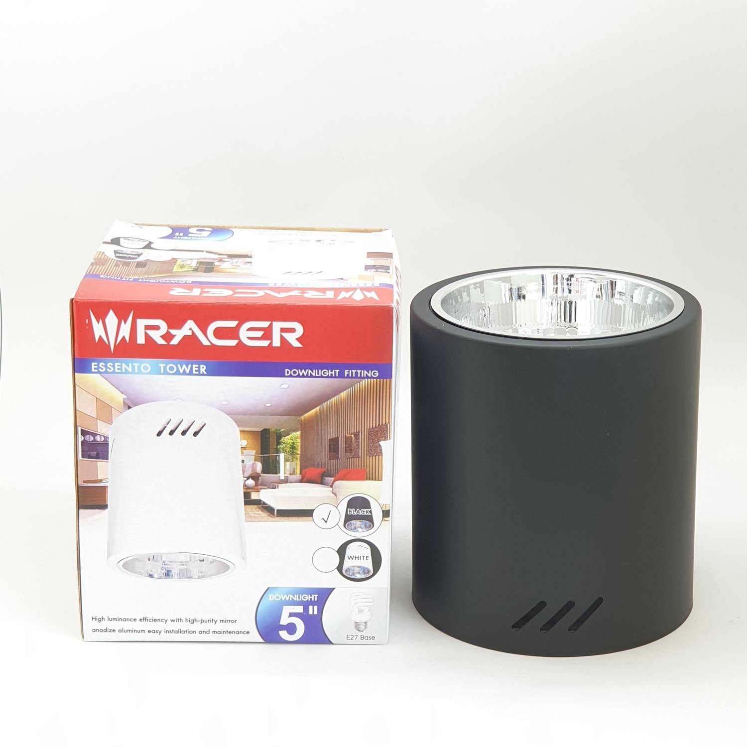 RACER ดาวน์ไลท์ เอสเซนโต้ ทาวเวอร์ 5 13201LUDL12I005 ดำ
