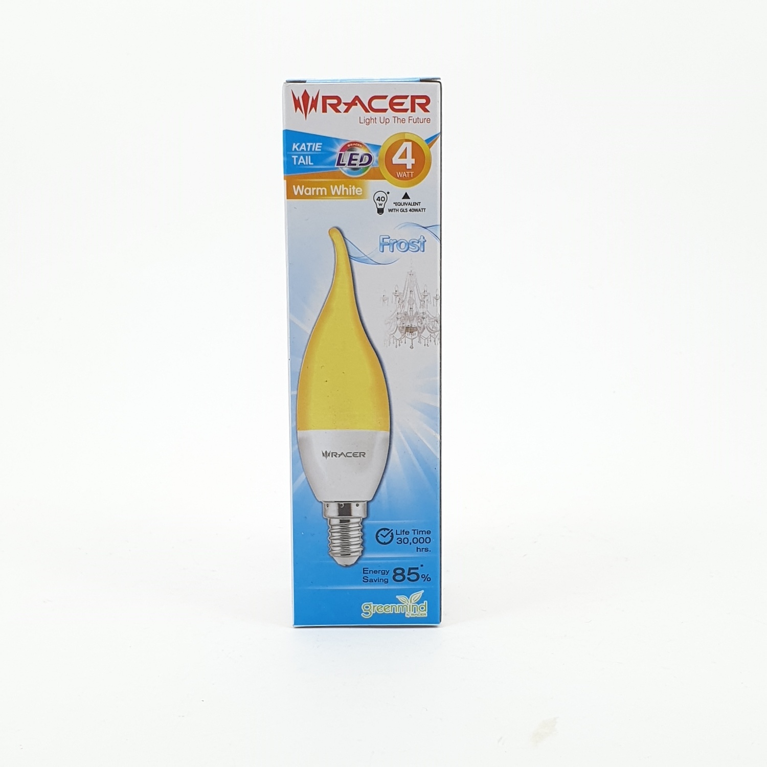 RACER หลอดเคที่แอลอีดี เทลส์ 4 วัตต์ ขาวขุ่น ขั้ว E14 แสงเหลือง