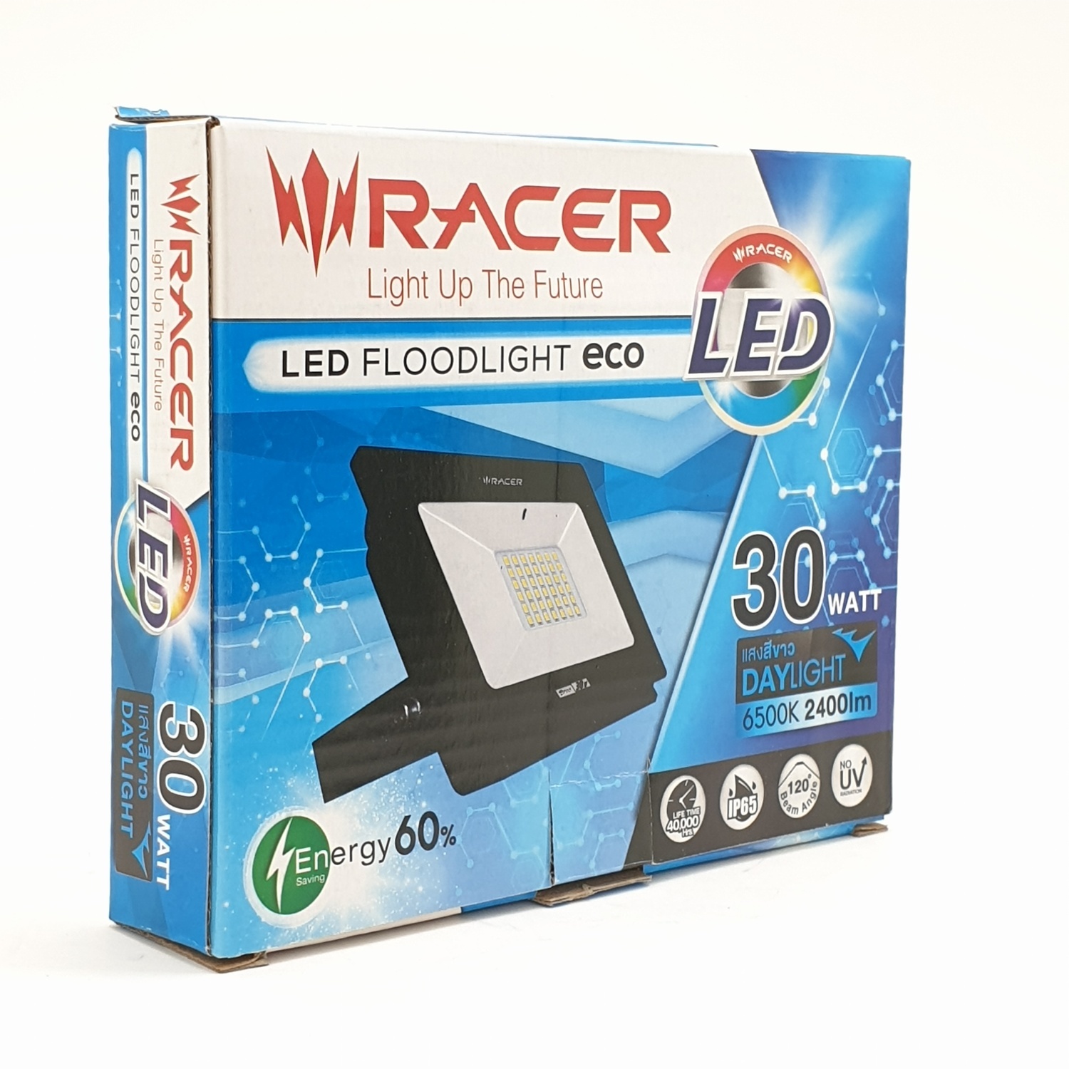 โคมฟลัดไลท์ LED Eco 30W แสงขาว RACER
