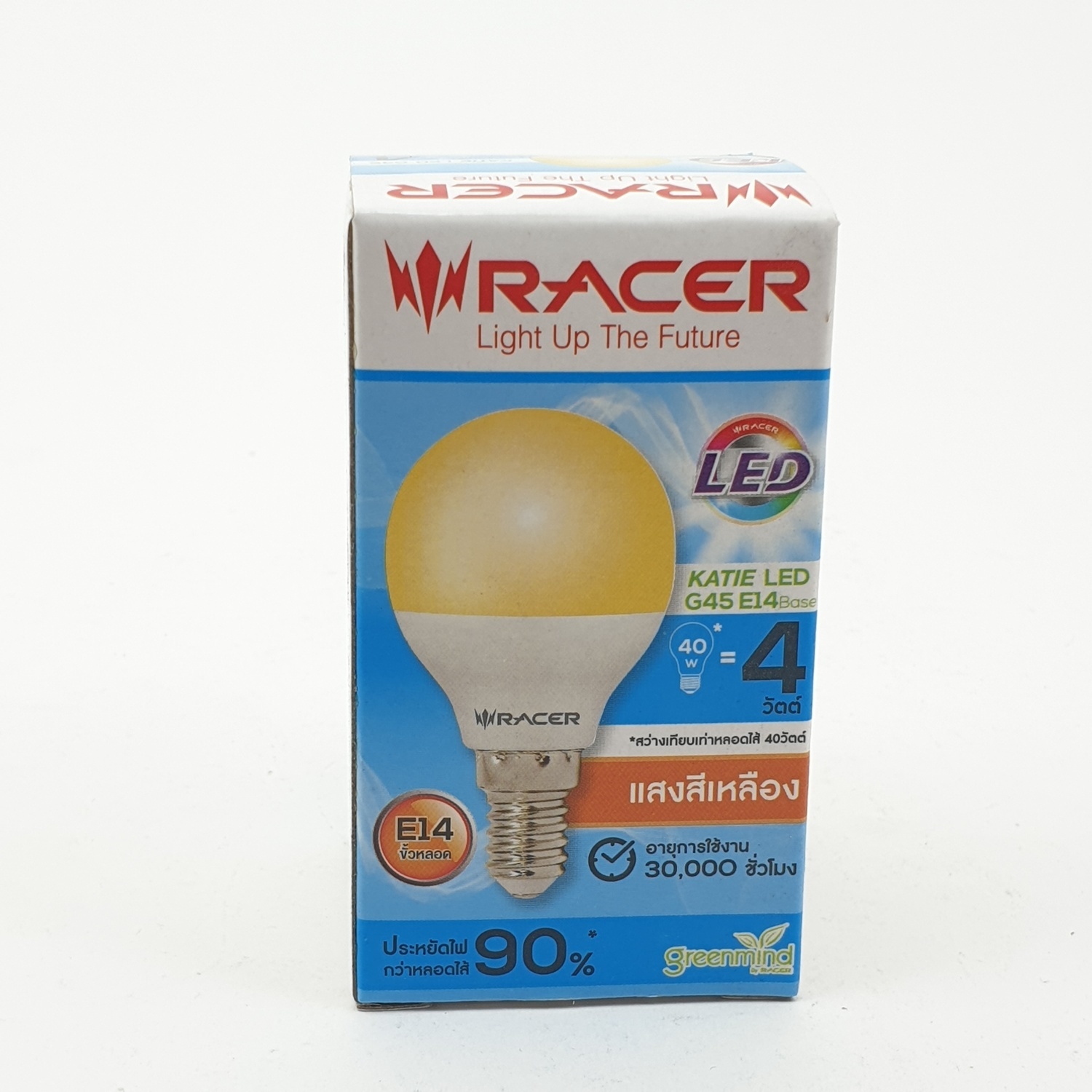 RACER หลอดไฟเคที่แอลอีดี G45 4 วัตต์ ขั้ว E14 แสงเหลือง