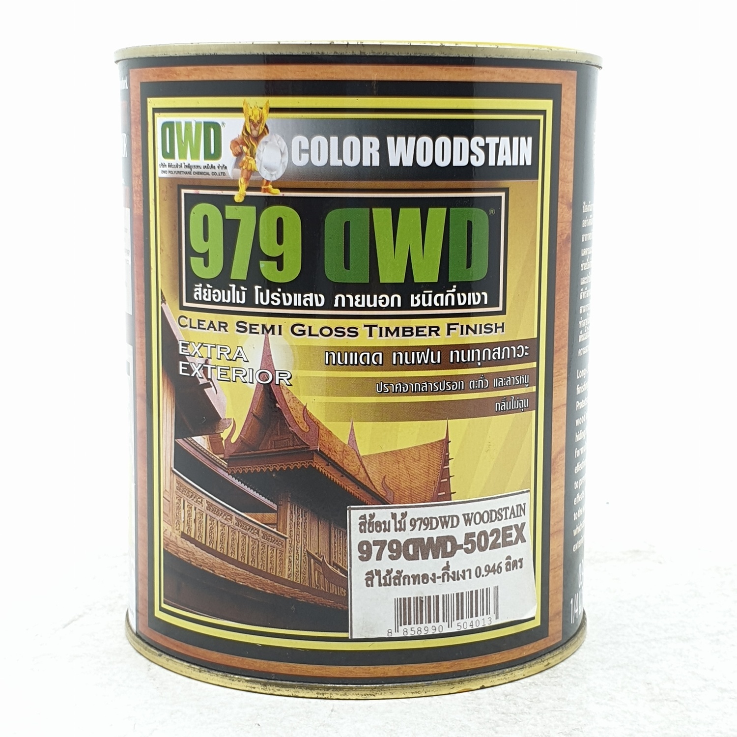 DWD สีย้อมไม้ ชนิดกึ่งเงา (0.946ลิตร) 979DWD 502EX สีสักทอง
