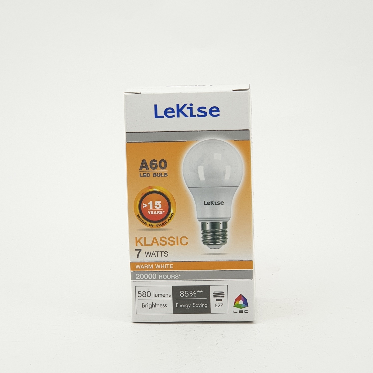LEKISE หลอดไฟ LED A60 7W.WW KLASSIC สีเหลือง