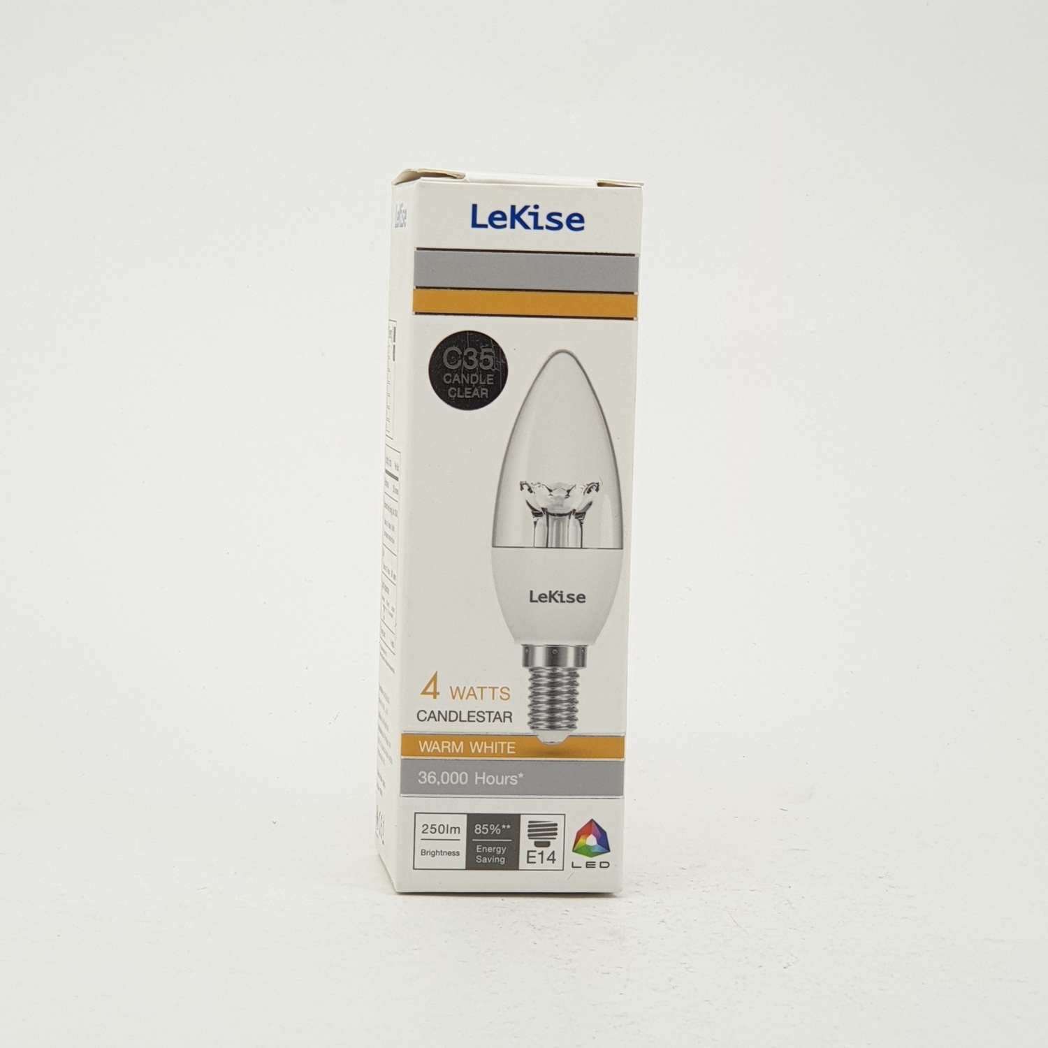 LEKISE หลอดไฟ LED 4 วัตต์ แสงวอร์มไวท์ Candle Light E14