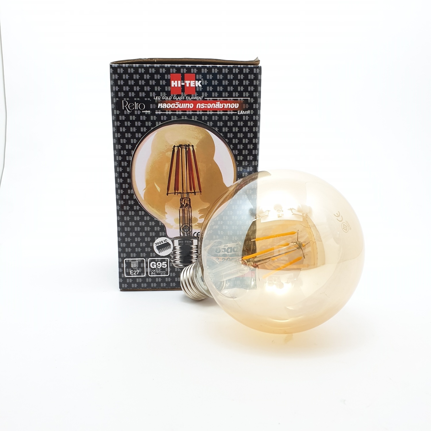 HI-TEK หลอด LED กระจกสีทอง HLLG95004G