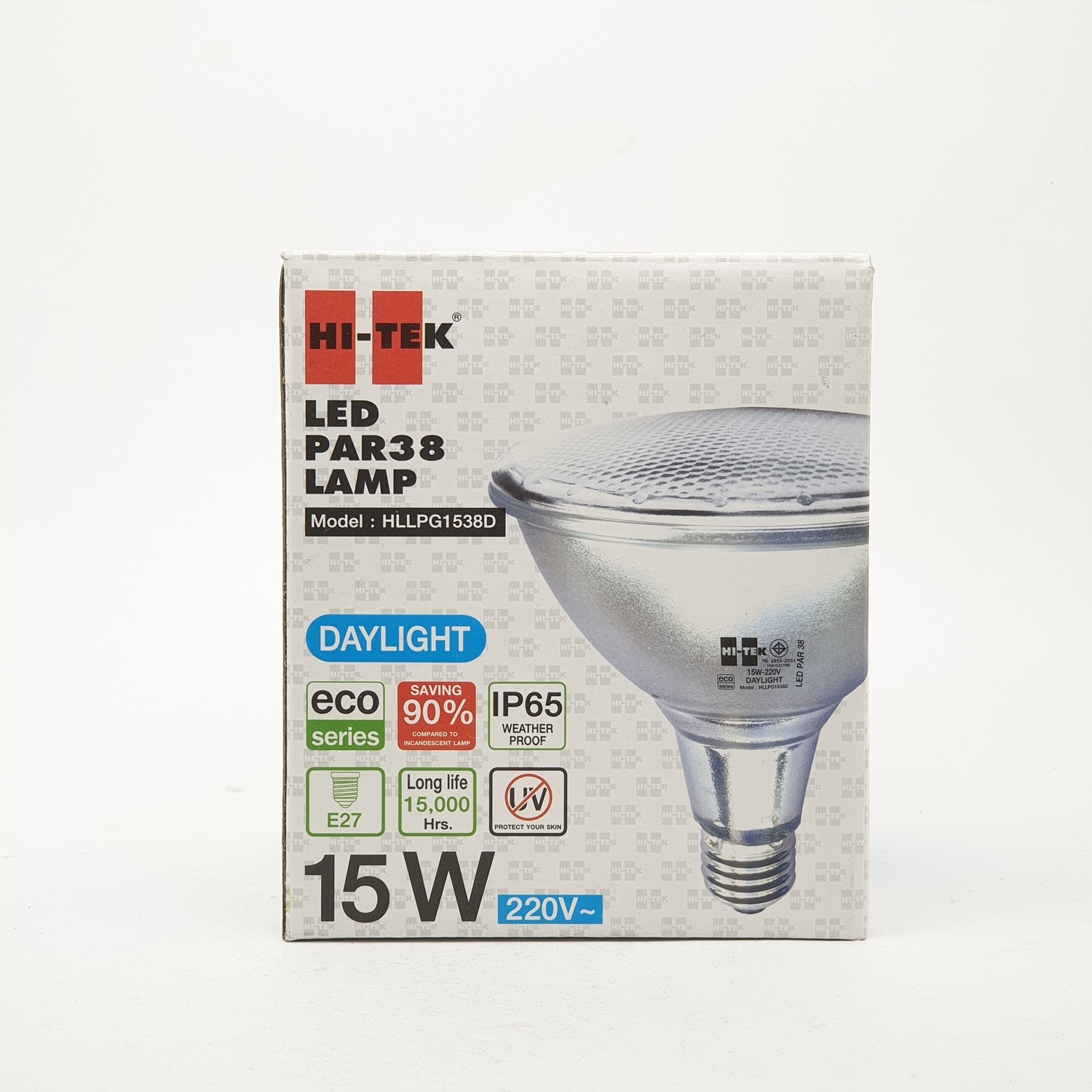 HI-TEK หลอดพาร์38แอลอีดี15วัตต์แบบกระจกแสงขาว ขั้วเกลียว HLLPG1538D สีขาว