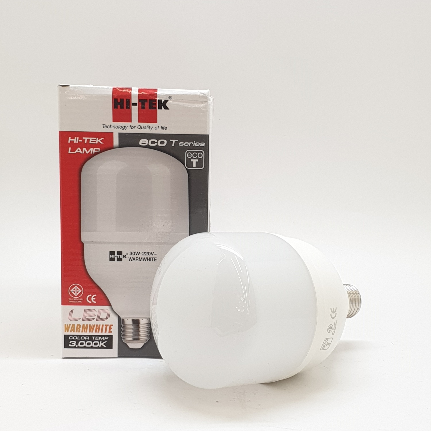 HI-TEK หลอดแอลอีดีทรงที30วัตต์ ขั้วเกลียวมาตรฐาน แสงนวล HLLET2730W สีขาว