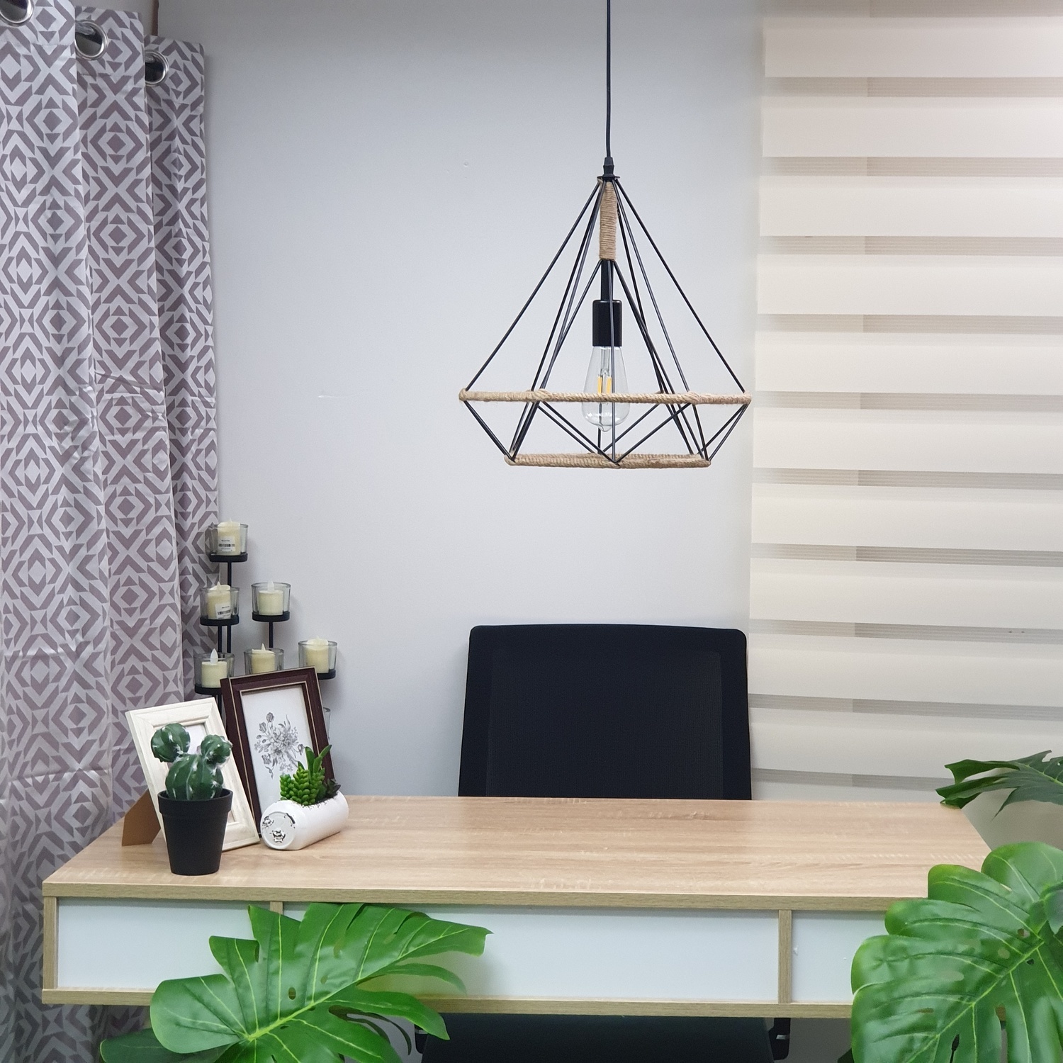 โคมไฟแขวน Loft รุ่น F7607M ดำ ELON