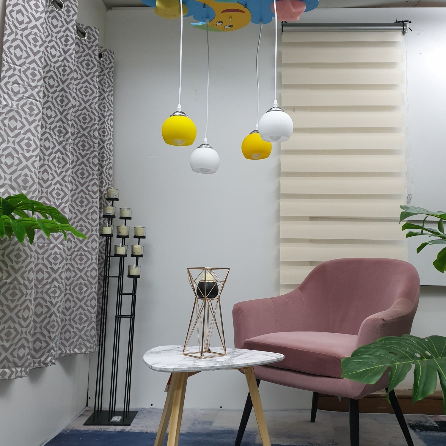 EILON โคมไฟแขวนแฟนซี MD9427 สีฟ้า