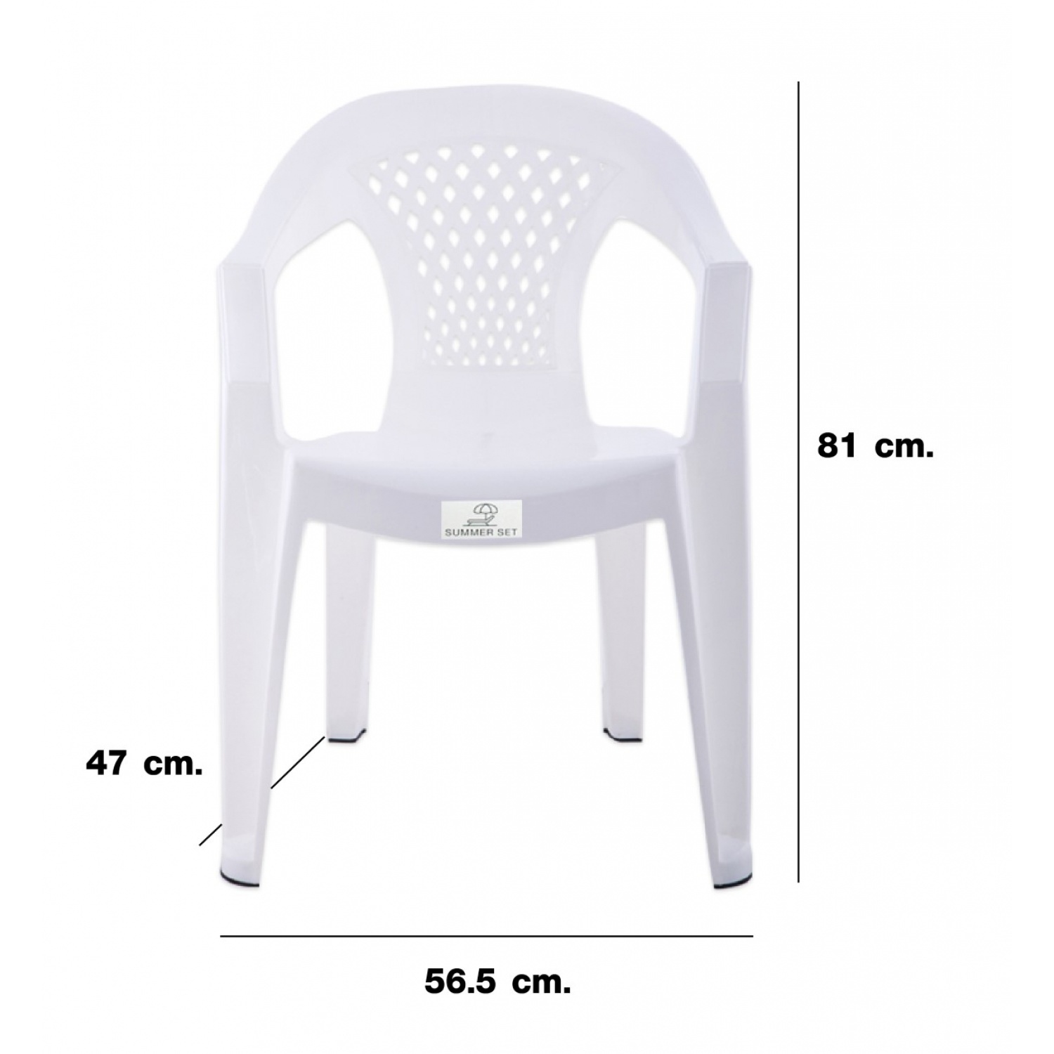 SUMMER SETเก้าอี้พลาสติกท้าวแขน รุ่น หลุยส์ FT-228/A สีขาว