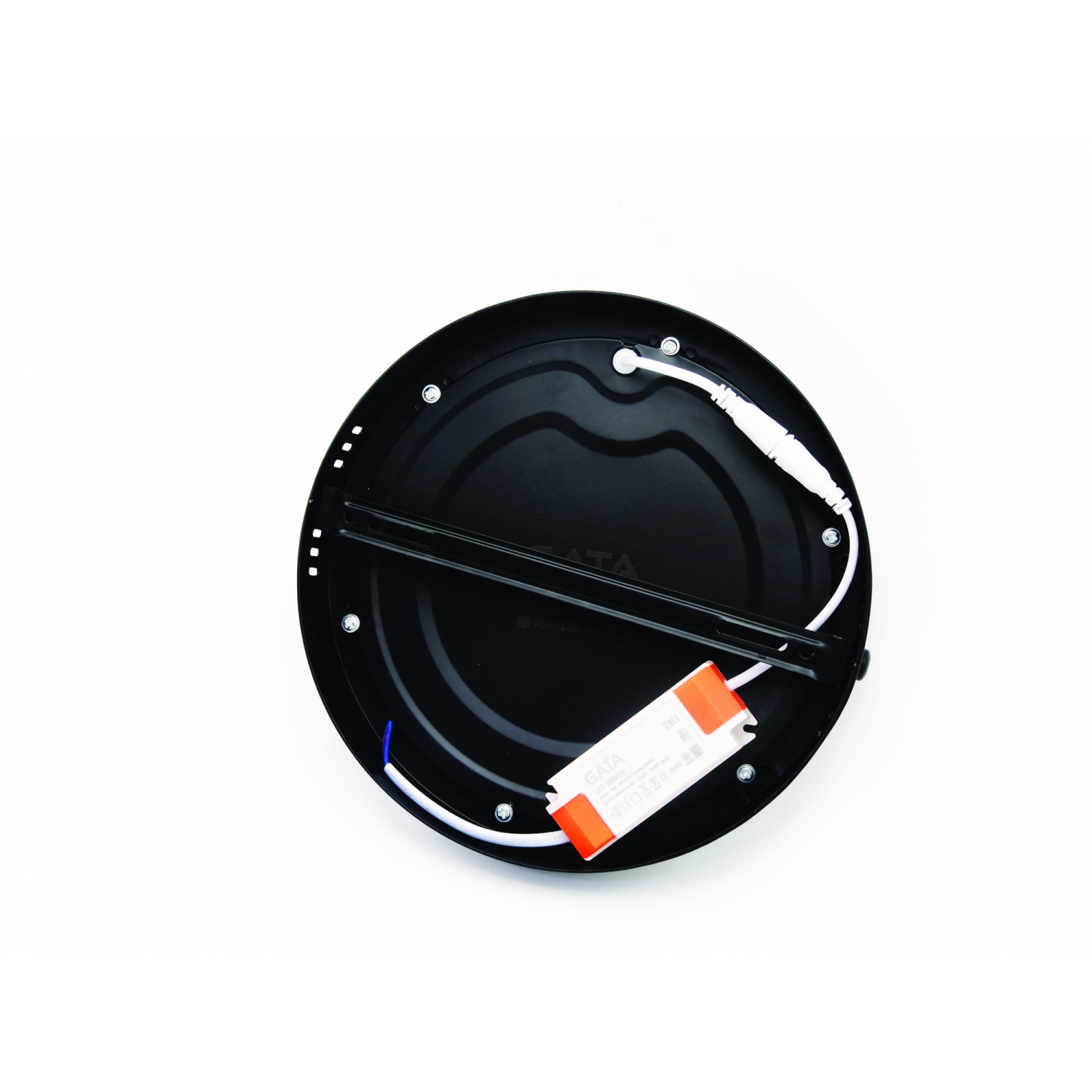 GATA โคมดาวไลท์ LED แบบติดลอยหน้ากลม ขอบสีดำ 8นิ้ว 18W แสงเดย์ไลท์ สีดำ