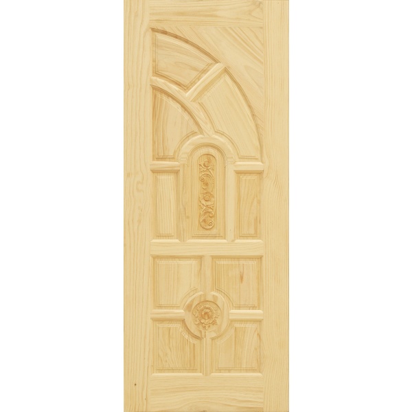 D2D ประตูไม้สนNz บานทึบลูกฟักแกะลาย Eco Pine-005 90x200cm. Eco Pine - 005