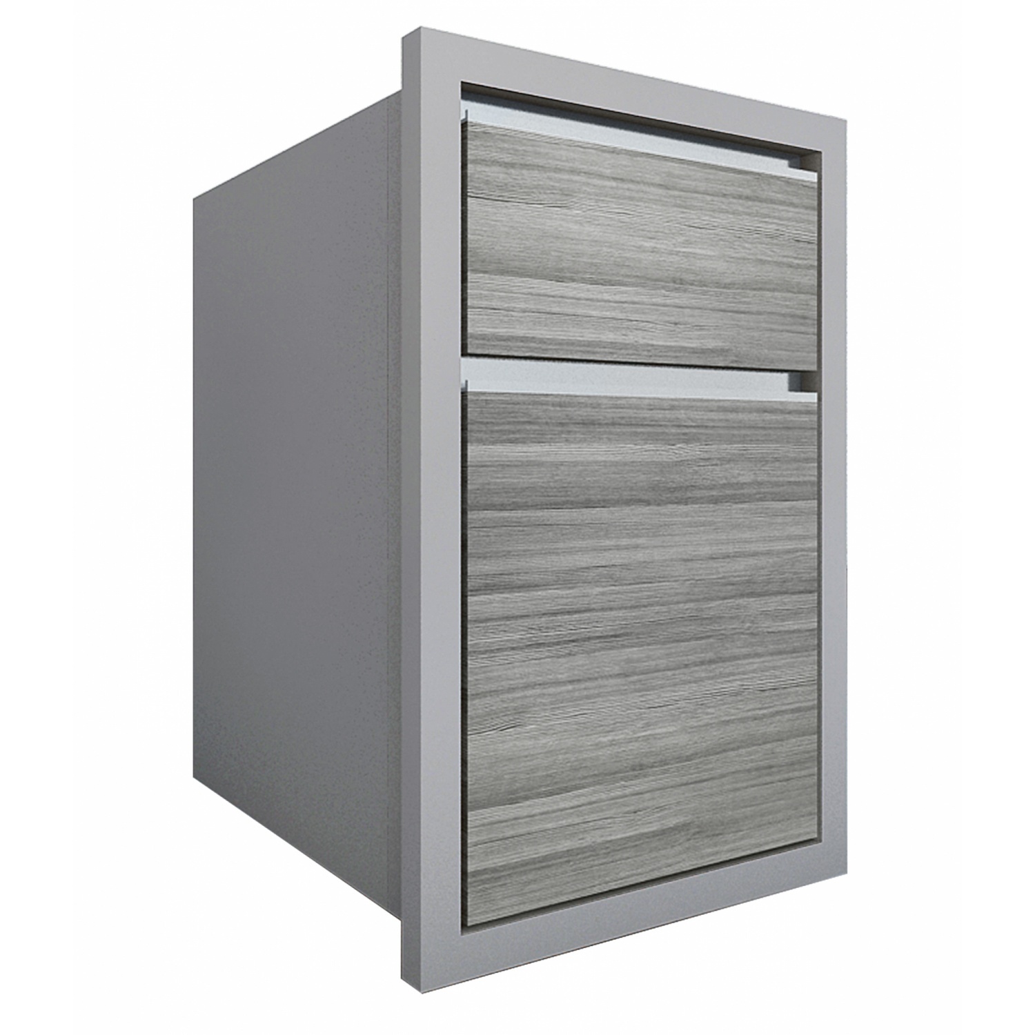 MJ ตู้ลิ้นชัก 48x59x71 ซม. SAV-F604 สีเทาลายไม้
