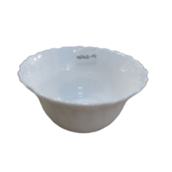 ADAMAS จานโอปอลขอบริ้ว 5 นิ้ว HBDW50-HO สีขาว