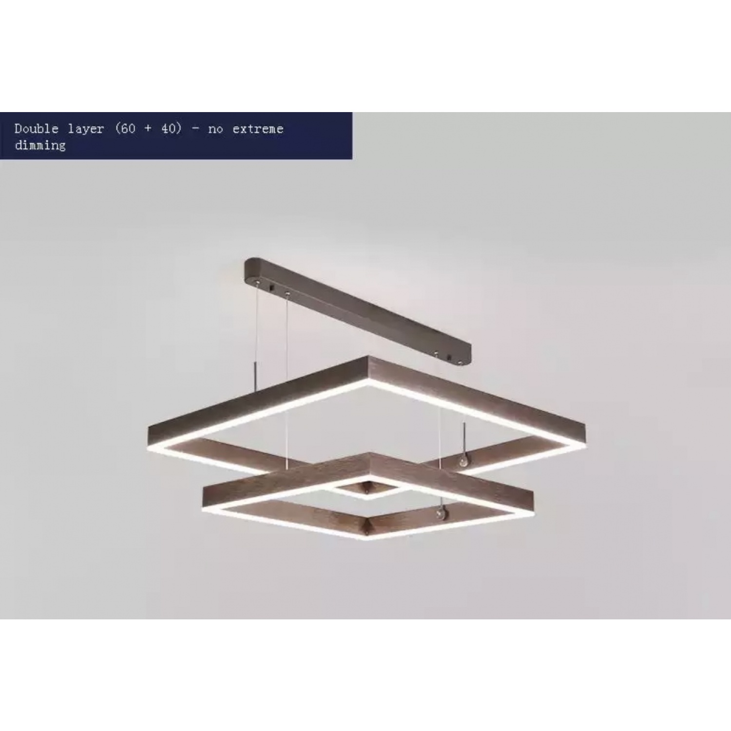 SYIIA โคมไฟห้อย LED DXD022-600-400 63W คูลไวท์ สีน้ำตาล