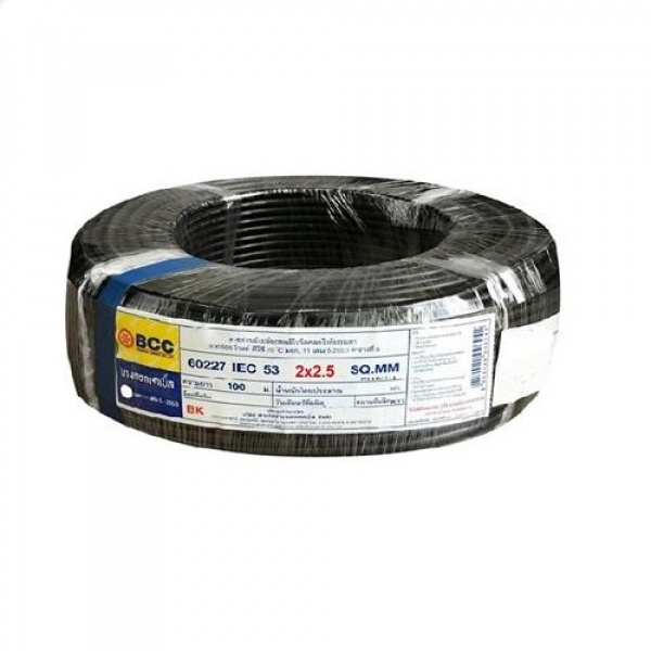 BCC สายไฟ IEC53 VCT 2x2.5 SQ.MM. 100ม. สีดำ