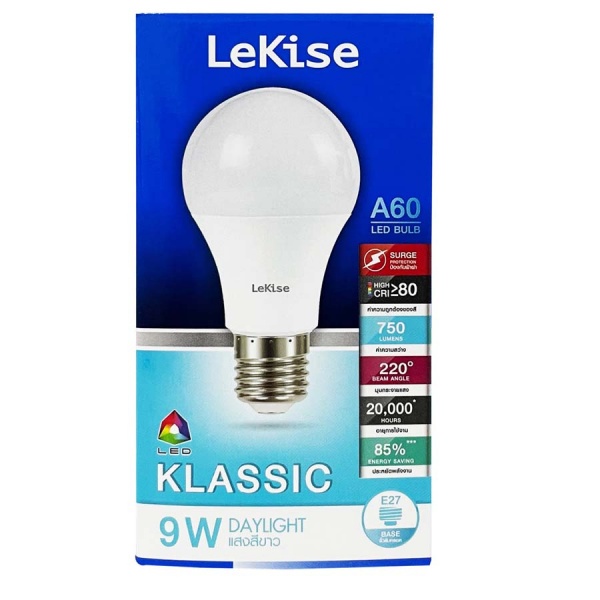 LEKISE หลอดไฟ LED A60 9W รุ่น KLASSIC แสงเดย์ไลท์