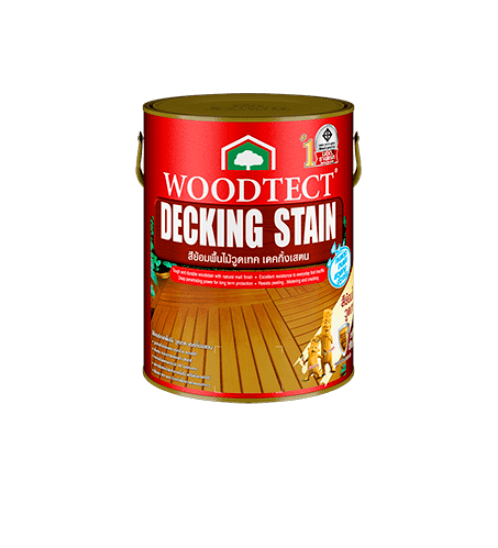 WOODTECT วูดเทค เดคกิ้งเสตน สีย้อมพื้นไม้ สูตรน้ำมัน (ชนิดด้าน) (กป.) WD-501 สีใสด้าน