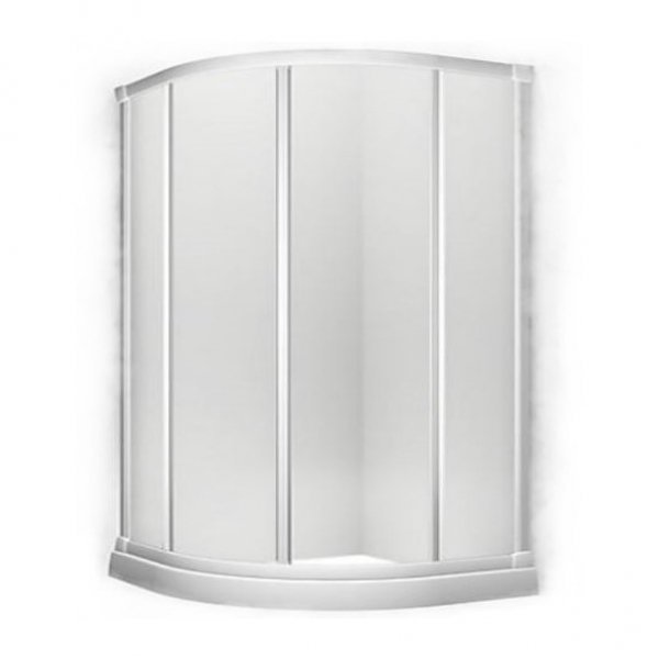 KOHLER ตู้อาบน้ำบานเลื่อน แบบโค้ง เฟรมสีขาว กระจกเคลือบ รุ่น นาทีโอ ขนาด 900 x 900 x 1850 มม.