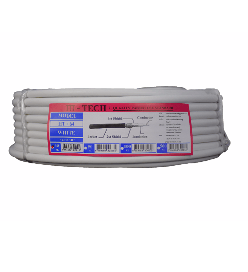 HITECH สายRG6 50 เมตร รุ่น RG6-W 50 M. สีขาว
