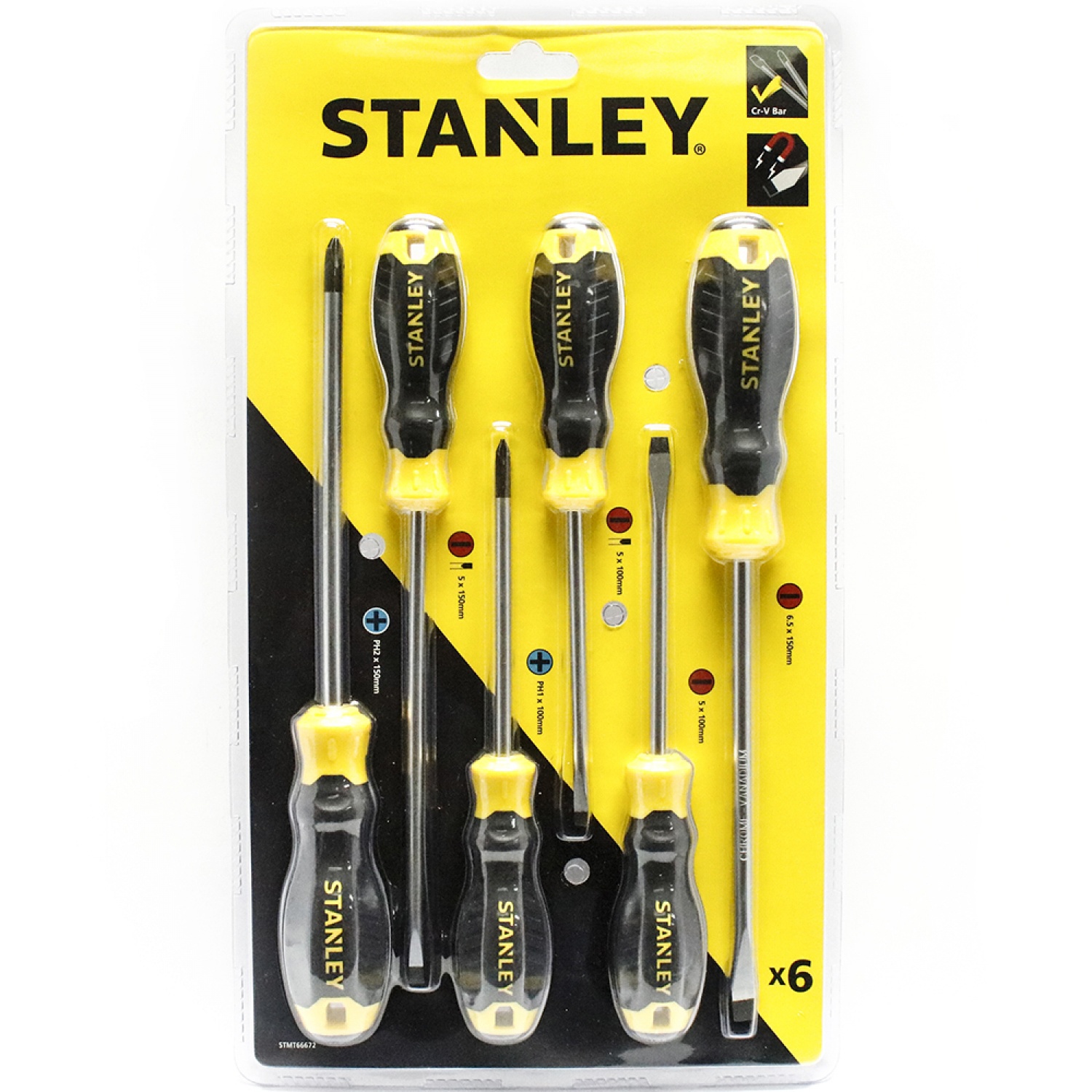 STANLEY ไขควง 6ตัว/ชุด(65-242) รุ่น STMT66672