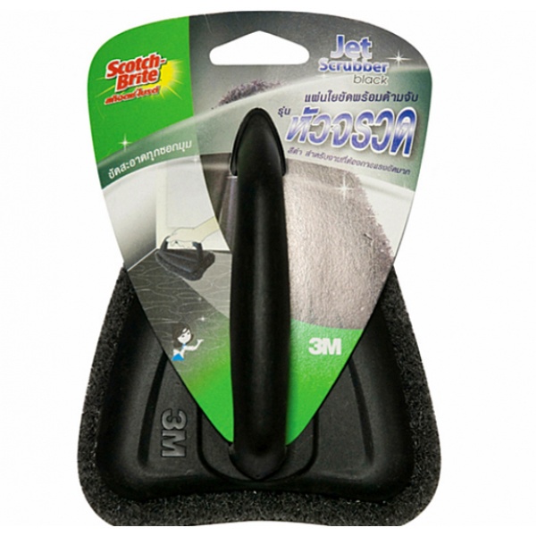 3M แผ่นใยขัดสีดำพร้อมด้ามจับ -