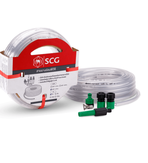 SCG สายยางแฟนซีใส&หัวฉีด ขนาด 5/8 นิ้วx10M