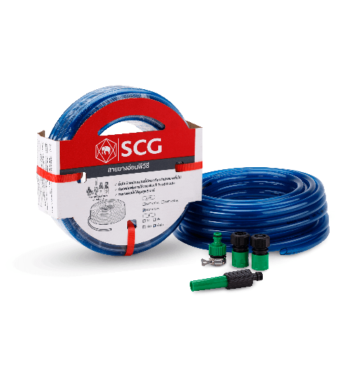 SCG สายยางแฟนซี หัวฉีด 5/8x10 สีน้ำเงิน