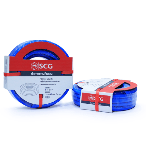 SCG สายยาง พีวีซีทึบแสง 5/8x100M. สีฟ้า