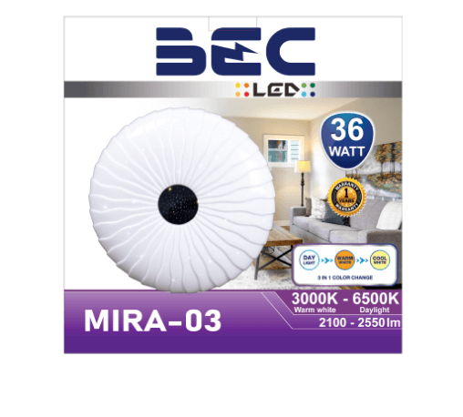 BEC โคมติดเพดาน LED 36W รุ่น MIRA03 ปรับได้ 3 แสง