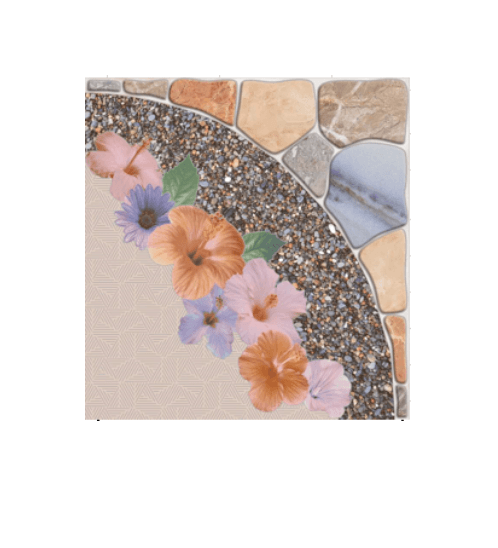 DURAGRES 12x12 แก้วล้อมเพชร SM (11P) A. สีเบจ