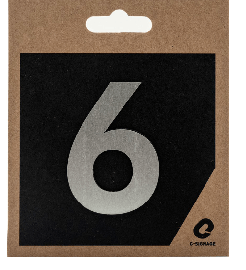 C Signage ป้ายอลูมิเนียม (ตัวเลข 6) (แบบด้าน) CSLS-A 2006