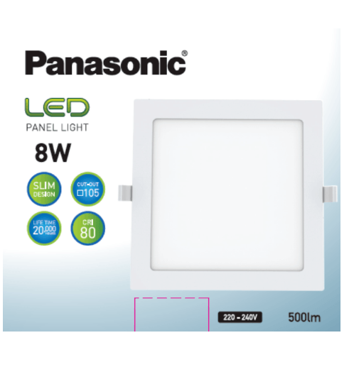 PANASONIC หลอดไฟ LED พาแนล 8วัตต์ แบบเหลี่ยม รุ่น NNP722573 แสงวอร์มไลท์