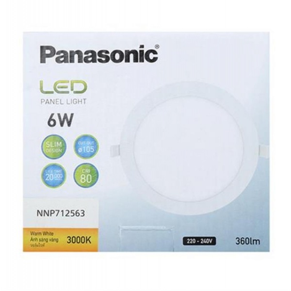 PANASONIC หลอดไฟ LED พาแนล 6วัตต์ แบบกลม รุ่น NNP712563 แสงวอร์มไลท์