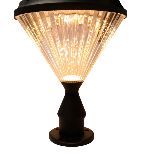 RACER โคมไฟหัวเสาแอลอีดีโซล่าเซลล์ 3 วัตต์ แสงเหลือง SOLAR LED POSTTOP 3W 6500K IP65 WW สีดำ