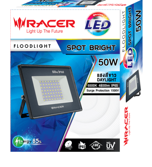 Racer โคมไฟสปอร์ตไลท์ แอลอีดี 50W IP65 6500K SPOT BRIGHT