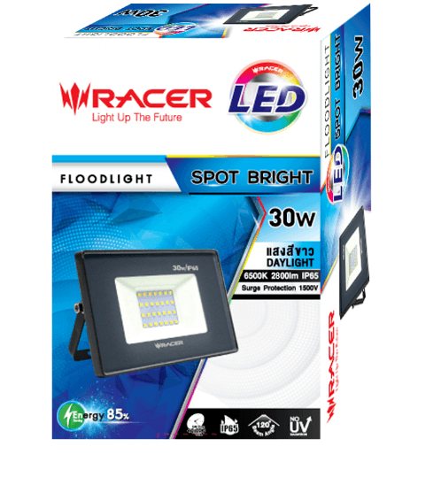 Racer โคมไฟสปอร์ตไลท์ แอลอีดี 30w IP65 6500K SPOT BRIGHT