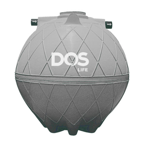 DOS ถังบำบัดน้ำเสีย 3000L DOS COMPACT สีเทาอ่อน