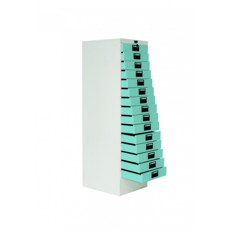 KING STAR ตู้เก็บเอกสาร15ลิ้นชัก F-2418สีฟ้า สีฟ้า