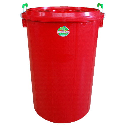 BIGONE ถังใส่น้ำพร้อมฝา แบบามาตรฐาน 80 ลิตร ขนาด 51x51x67ซม. สีแดง