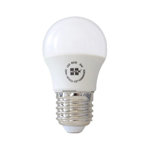 HI-TEK หลอดไฟ LED E27 3W รุ่น (G45) ECO SERIES แสงวอร์มไลท์