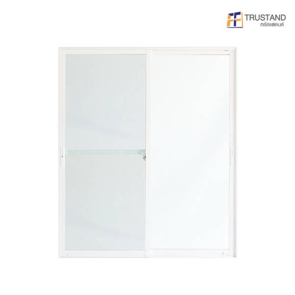 Trustand Ezy ประตูบานเลื่อน ขนาด 213.5x180 cm. กระจกเขียว พร้อมมุ้งลวด ED-SS2118-W5G สีขาว