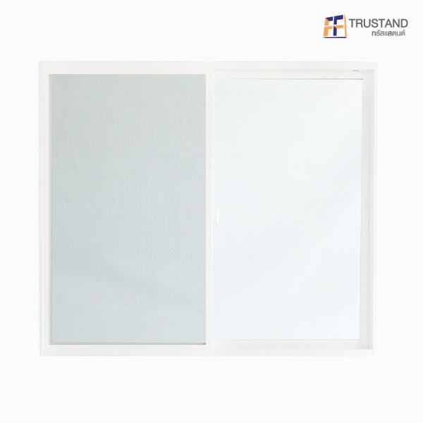 Trustand Ezy หน้าต่างบานเลื่อน+ กระจกเขียว พร้อมมุ้งลวด ขนาด 150x180 cm. EDW-SS1518-W5G สีขาว
