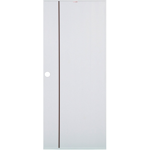 CHAMP ประตู UPVC เซาะร่องโอ๊คแดงขนาด 70cm.x200cm. (เจาะ) Idea-1 สีขาว